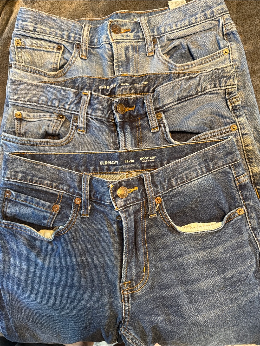 3 Pairs Old Navy Men's Bootcut Jeans - size 29 x 30